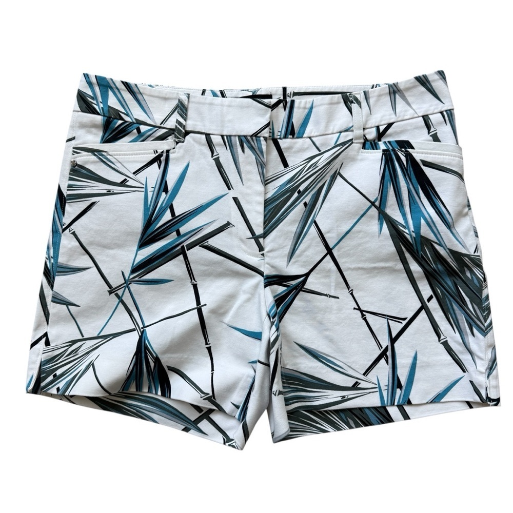 White House Black Market 5” Shorts Size 4 Palm Print High Rise Tailored Summer